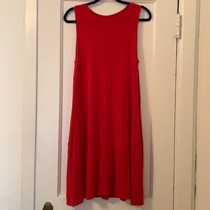 Red Sleeveless Swing Dress